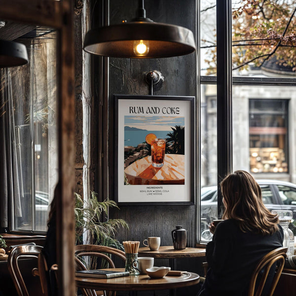 Modern cocktail recipe poster with bold colours