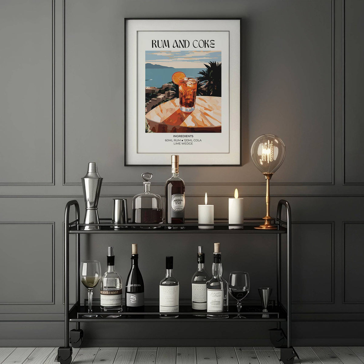 Statement cocktail recipe poster for cocktail lovers