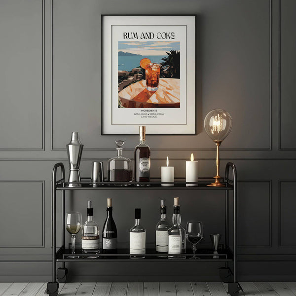 Statement cocktail recipe poster for cocktail lovers