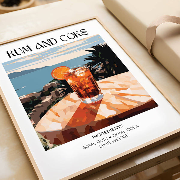 Contemporary cocktail recipe poster with a vibrant aesthetic