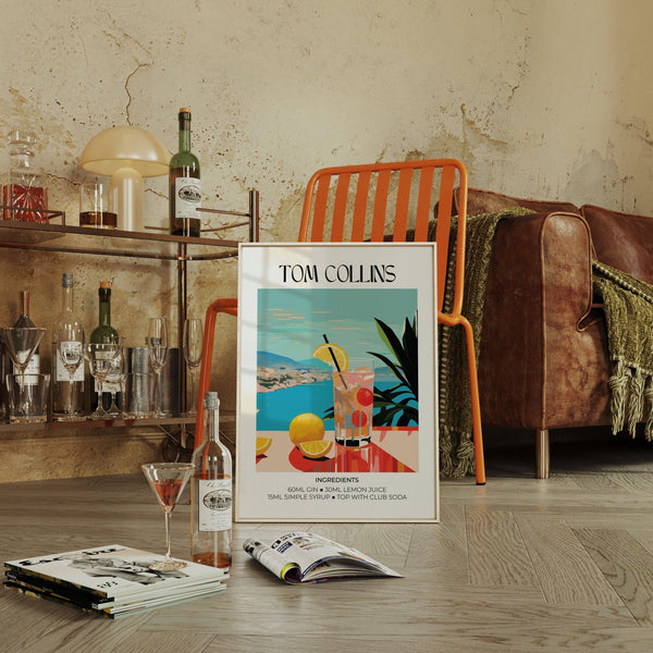 Modern cocktail artwork bar print for home bar or kitchen decor