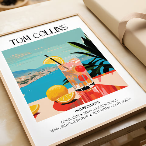 Bold and stylish Tom Collins artwork in Matisse-inspired design
