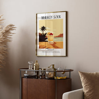 unique home bar art featuring a refined Whiskey Sour design