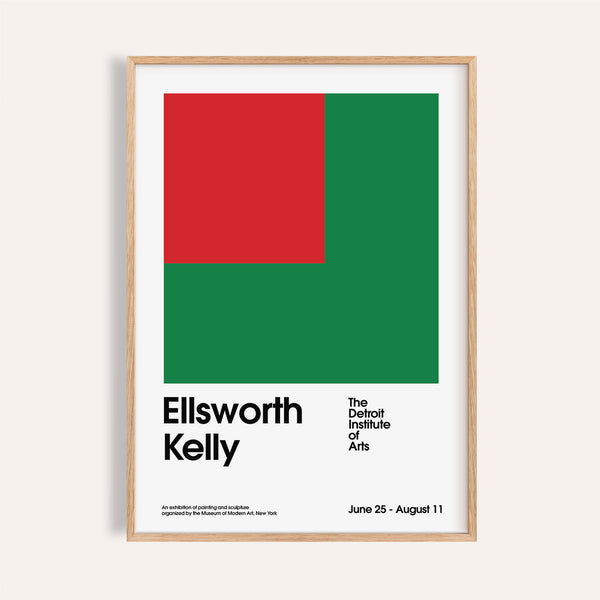 Office poster featuring bold green and red colour blocks