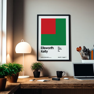 High-quality office poster with Ellsworth Kelly-inspired minimalism