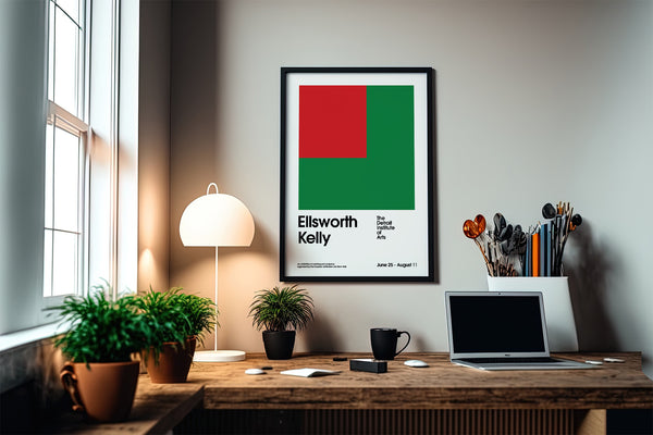 High-quality office poster with Ellsworth Kelly-inspired minimalism
