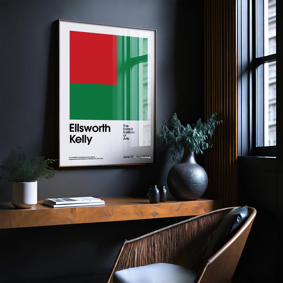 Contemporary office poster featuring bold yet balanced design