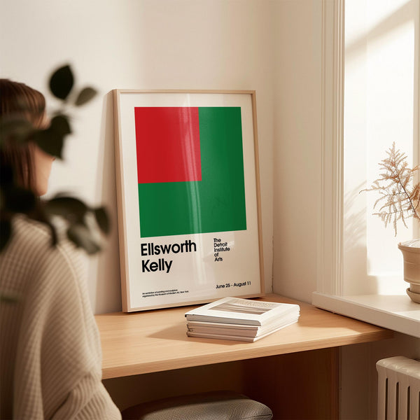 Statement office poster with modern abstract colour blocking