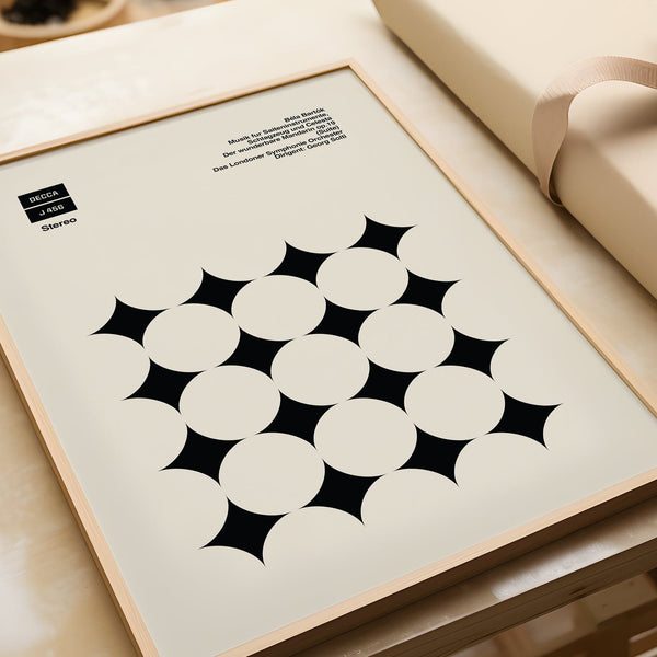 Graphic art poster with bold geometric composition