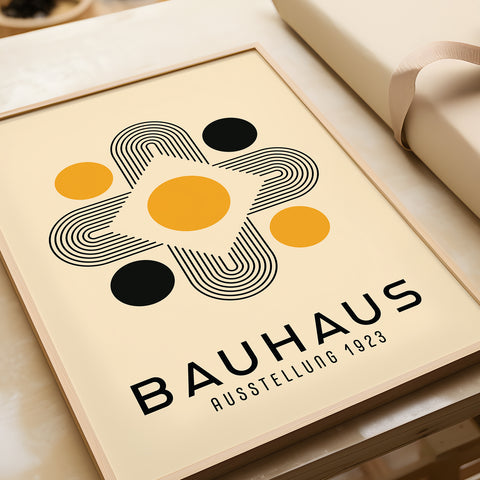 Limited edition Golden Symmetry Bauhaus wall art
