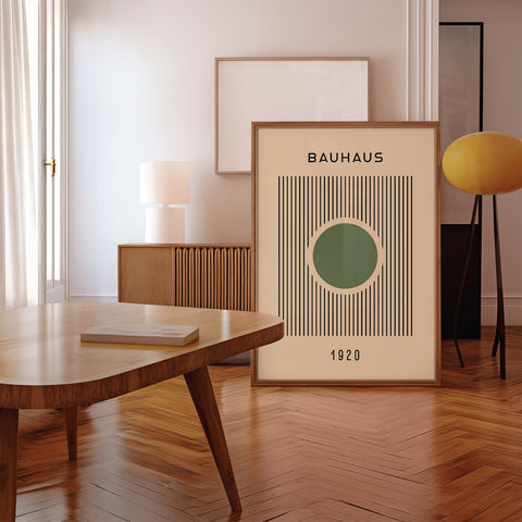 Green Harmony Bauhaus geometric art print
