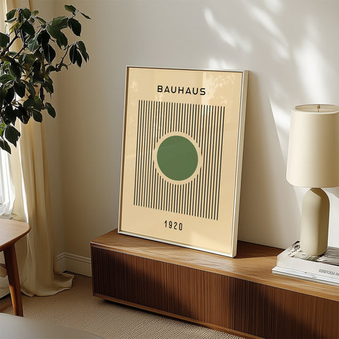 Minimalist green and black Bauhaus poster
