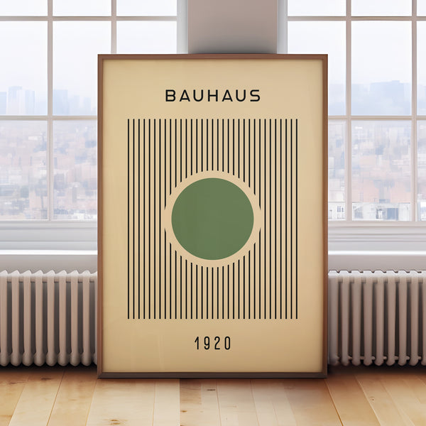 Abstract Bauhaus poster capturing architectural influence