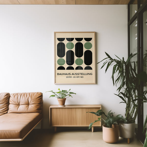 Large framed wall art for office with clean black lines