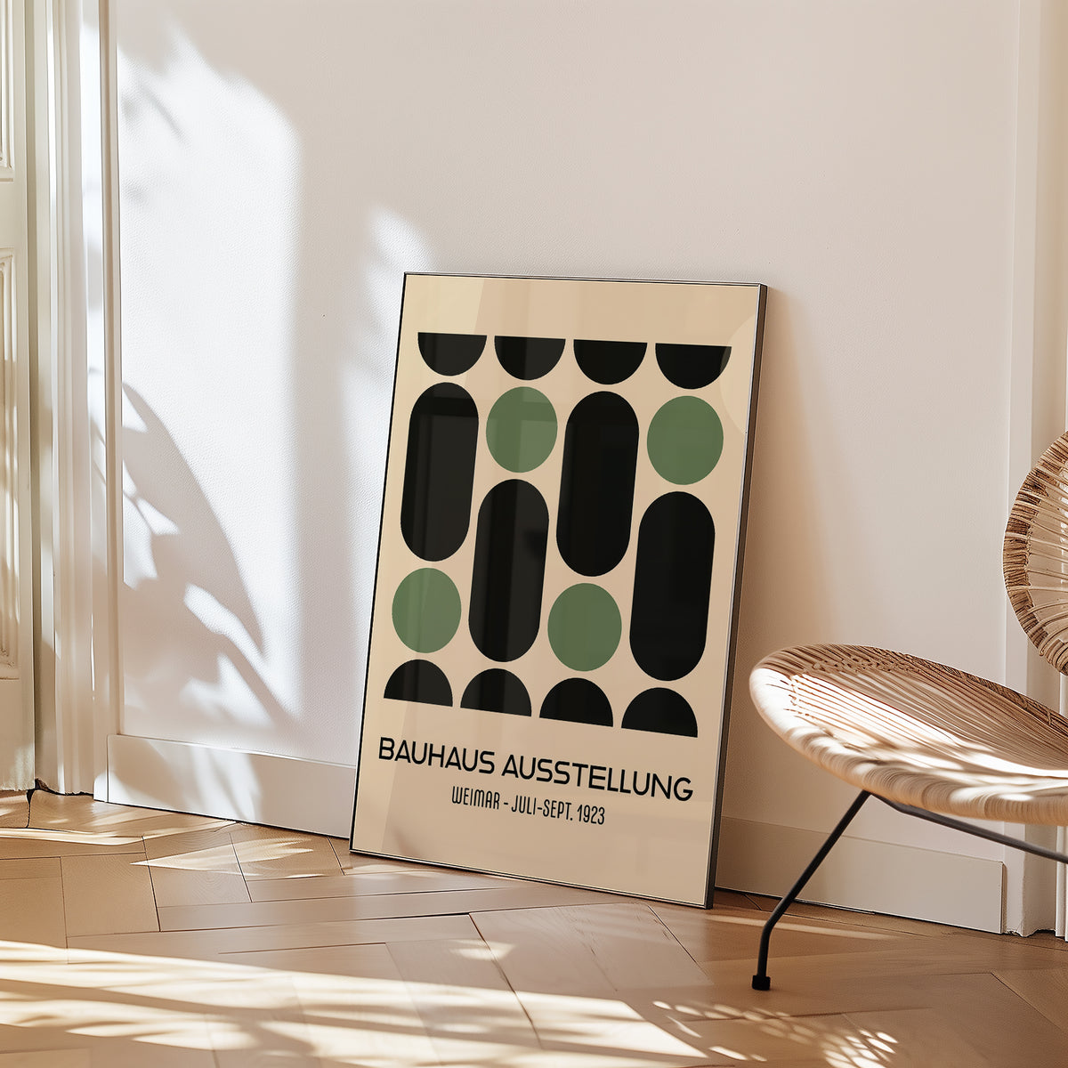 Elegant geometric wall art for office with Bauhaus style