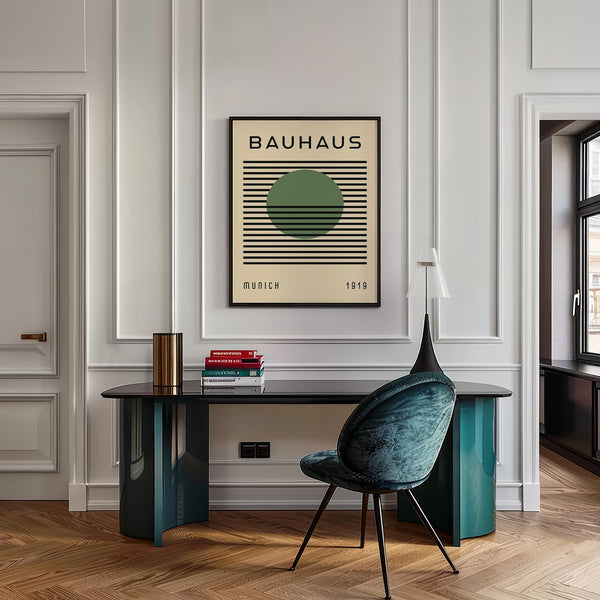 Decorative Bauhaus art poster with clean lines and bold contrast