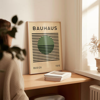 Modern Bauhaus art poster framed for contemporary interiors