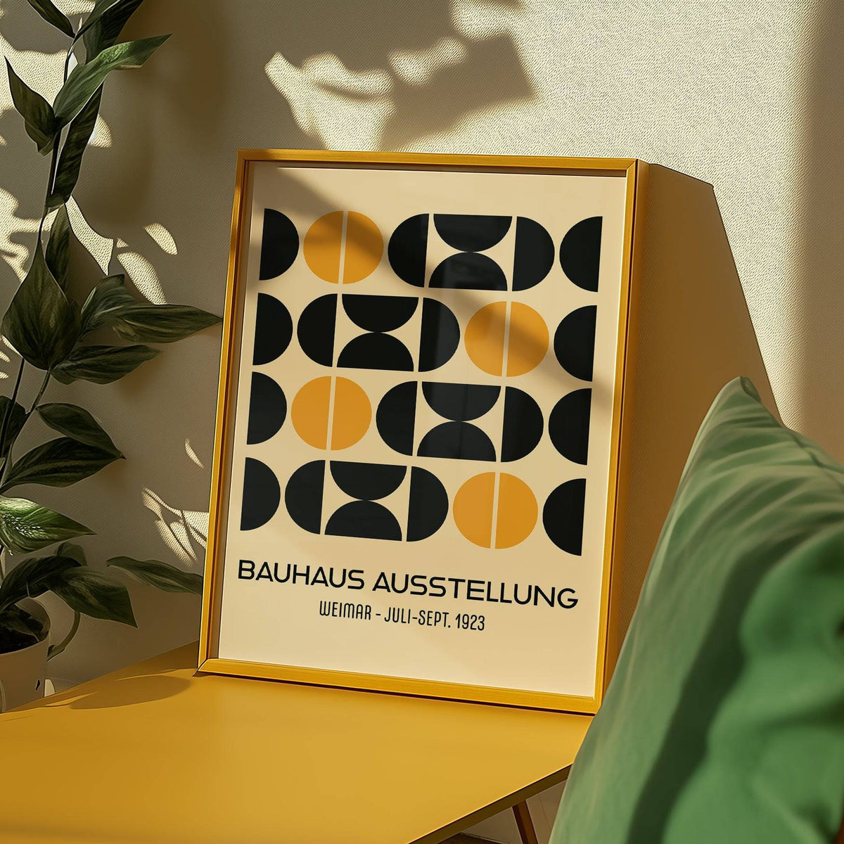 Geometric Bauhaus poster featuring minimalist composition
