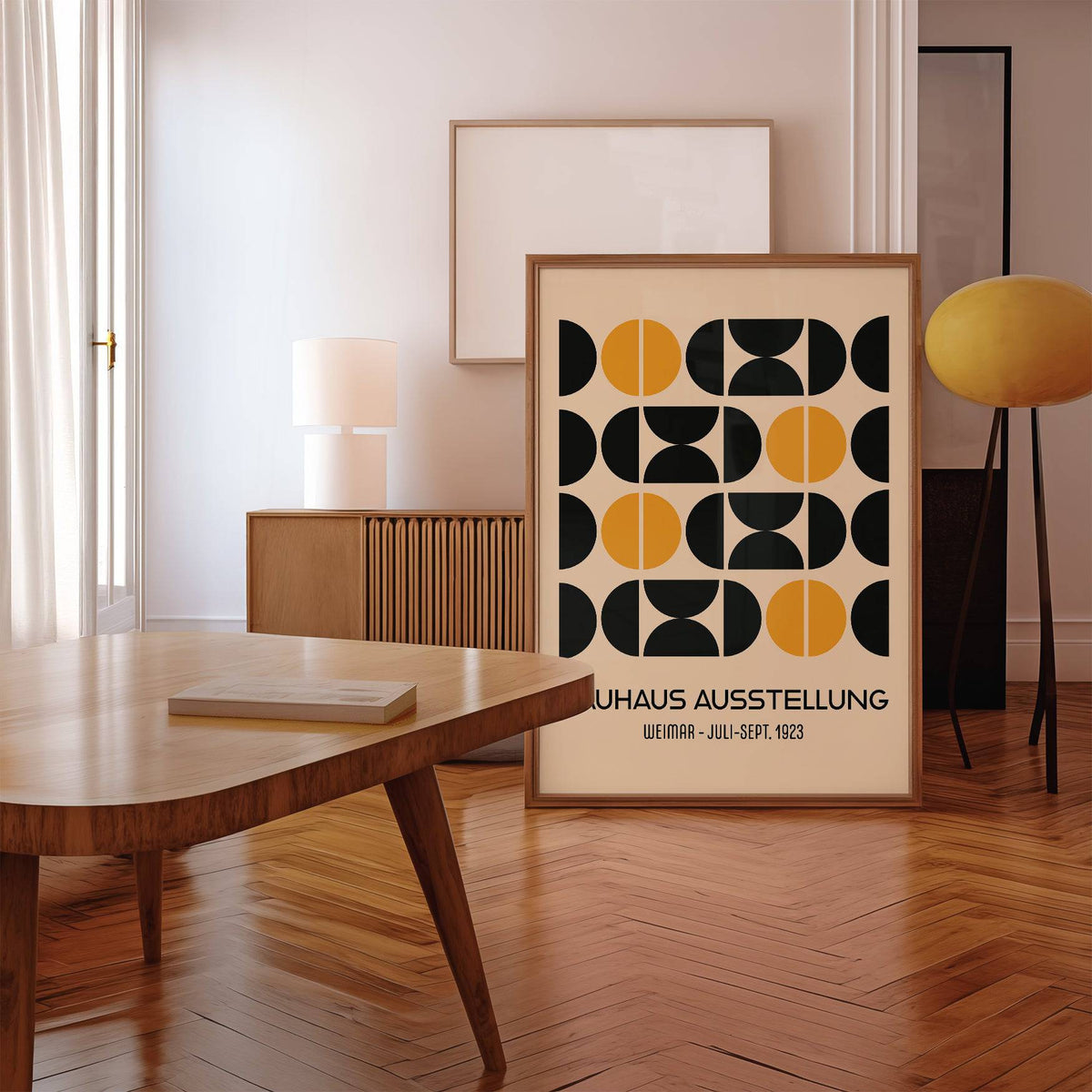 Large geometric Bauhaus poster for statement wall art