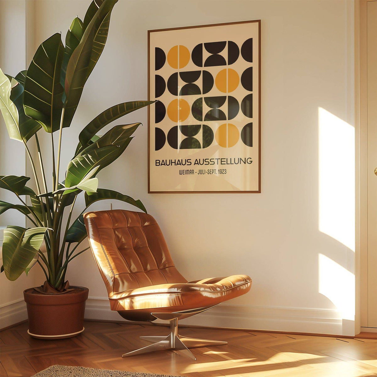 Large geometric Bauhaus poster for statement wall art