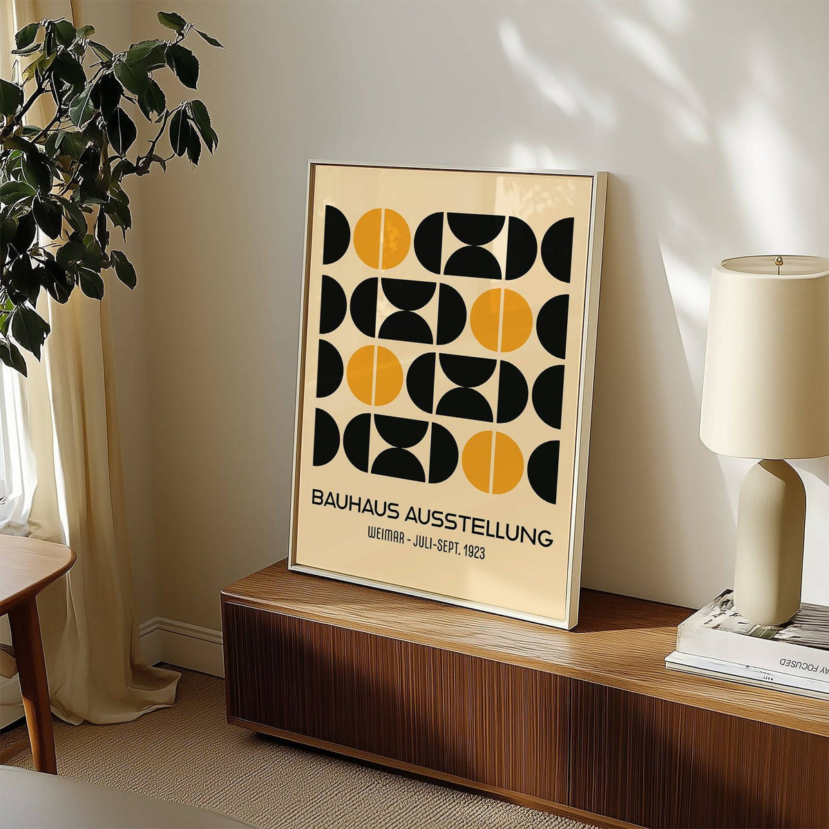 Elegant geometric Bauhaus poster for sophisticated interiors