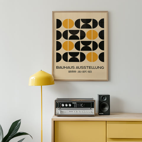 Bauhaus semi-circles and circles wall art
