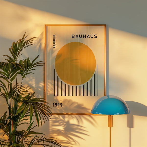 High-quality Bauhaus art prints with yellow and black elements