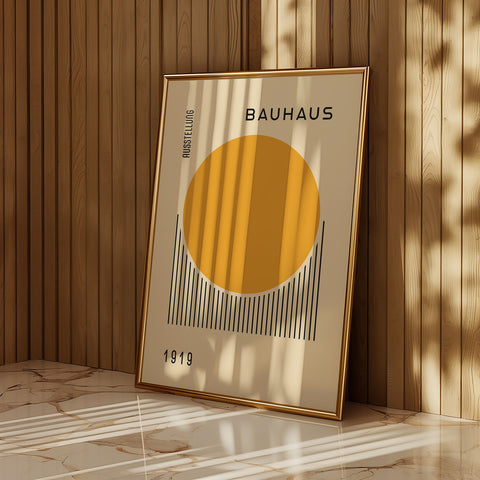 Golden Dawn Bauhaus art for minimalist interiors
