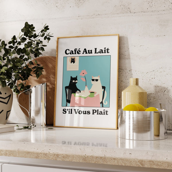 High-quality quirky kitchen wall art print with retro design