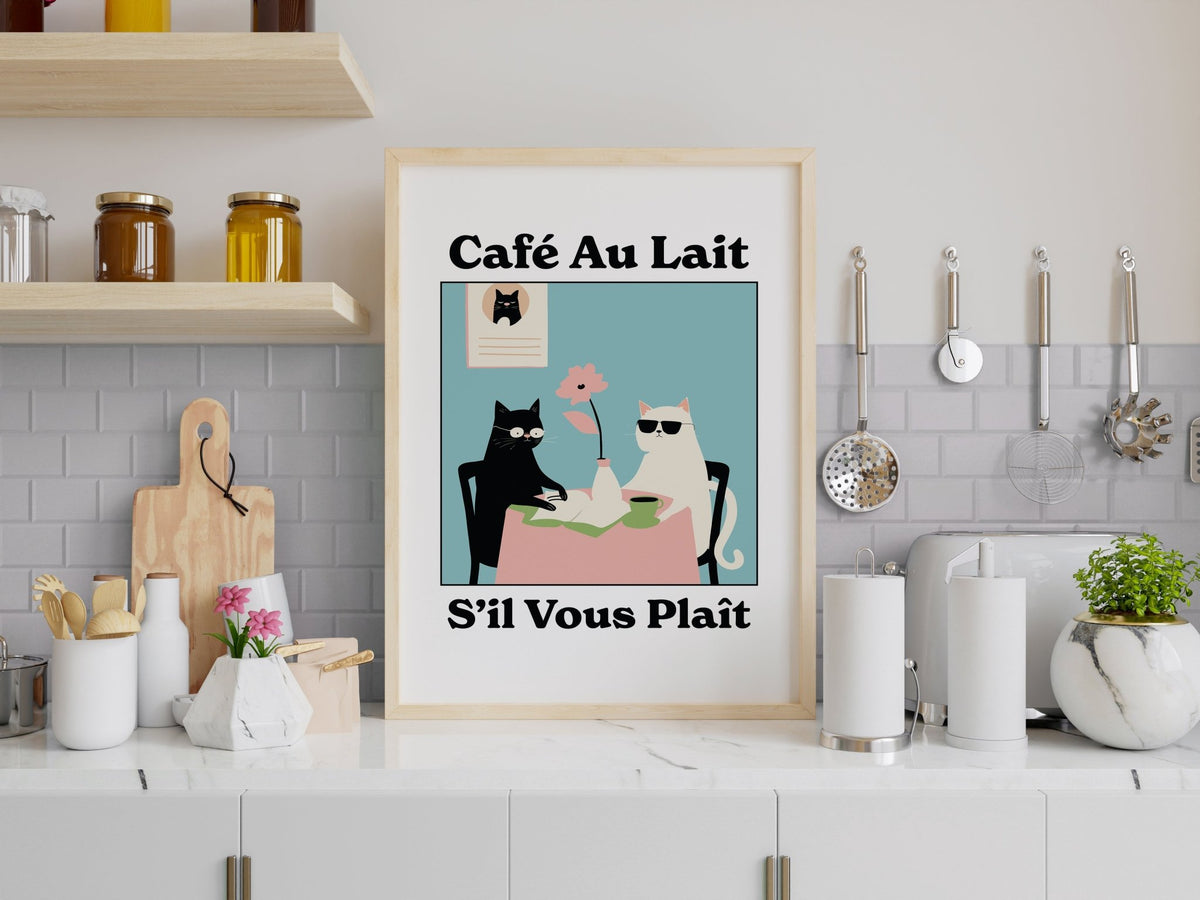 Quirky kitchen wall art print designed for eclectic home interiors