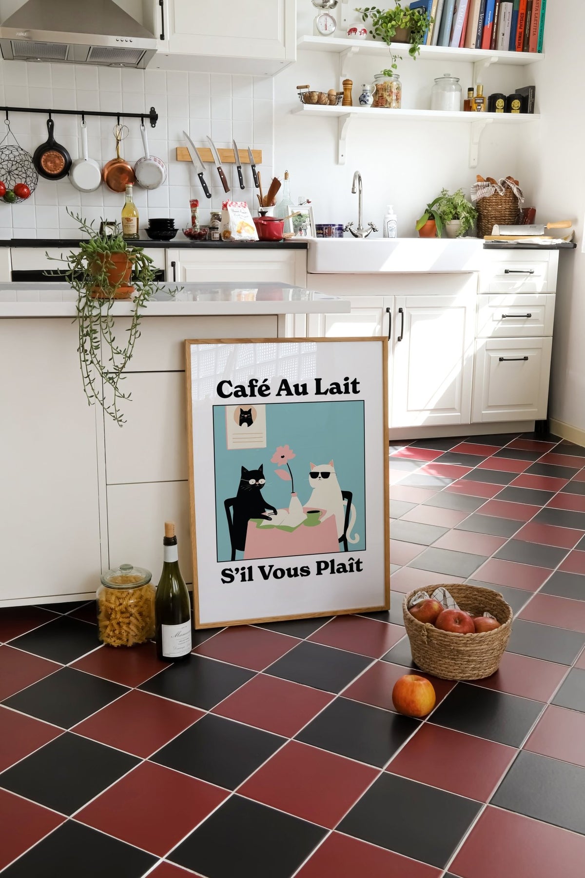 Elegant quirky kitchen wall art with a nostalgic vintage feel