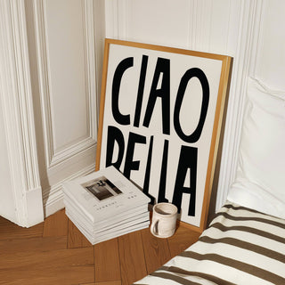 Black and white typography poster for minimalist interior spaces