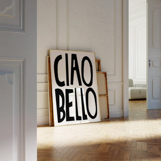 Modern Italian wall art with black and white design