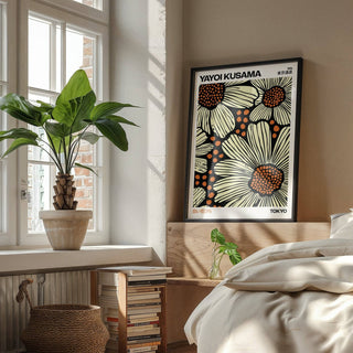 Contemporary modern floral art print with botanical theme for bedroom walls