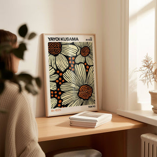 Modern floral art print in beige tones designed for clean, modern spaces
