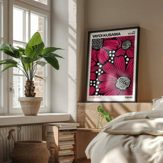 Modern pink posters showcasing black and white pattern details
