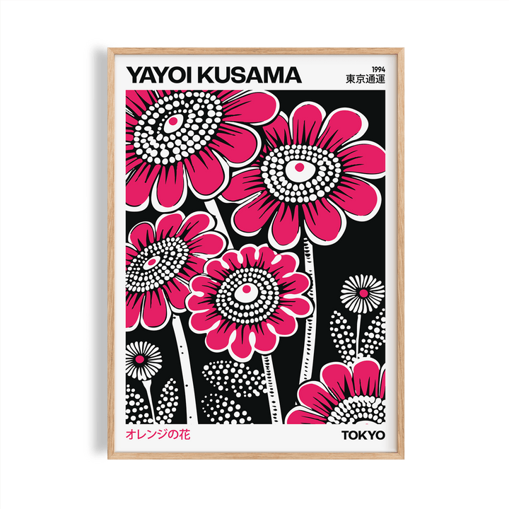 Yayoi Kusama Pink Flowers Art Print