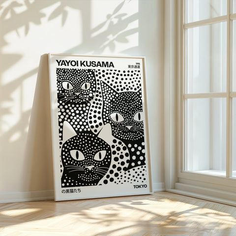 Yayoi Kusama Black Cats Poster