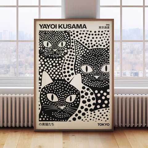 Yayoi Kusama Black Cats Poster