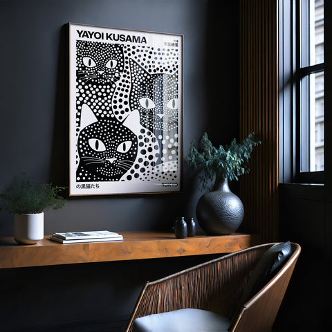 Yayoi Kusama Black Cats Poster