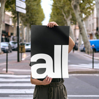 Limited edition Typography Art Prints in black and white