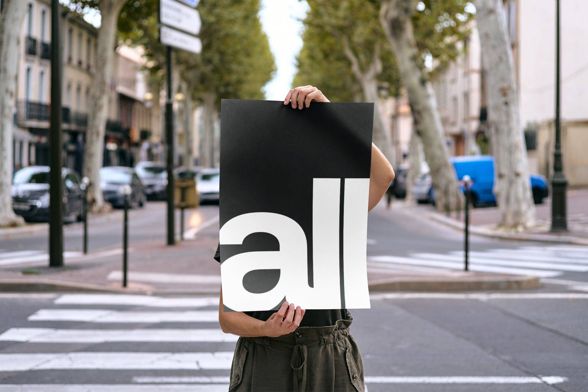 Limited edition Typography Art Prints in black and white