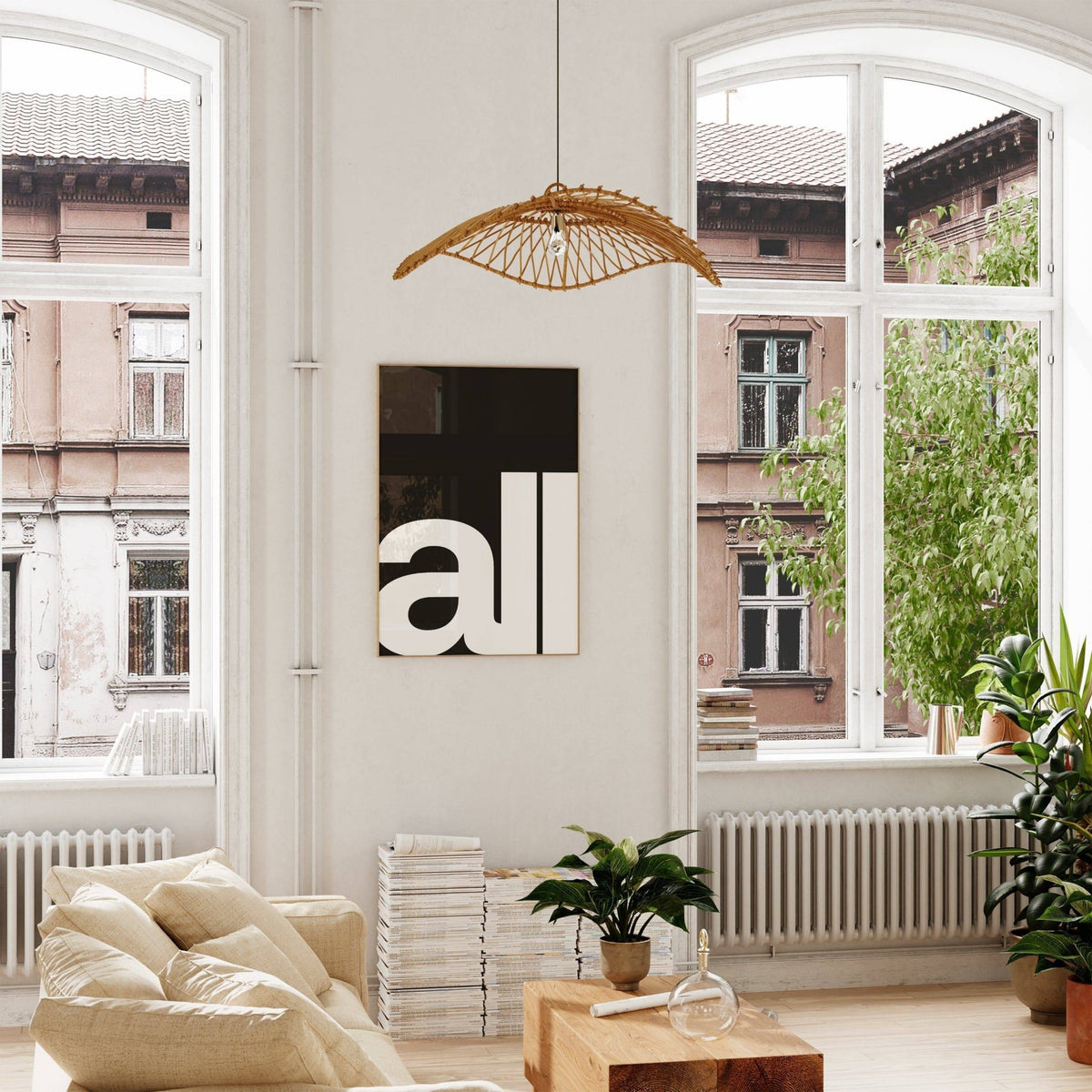 Typography Art Prints featuring the word "ALL"