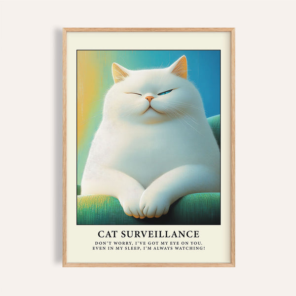 Cat lover gift featuring a funny fat cat minimalist print