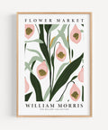 William Morris-inspired pink orchid print for living room decor
