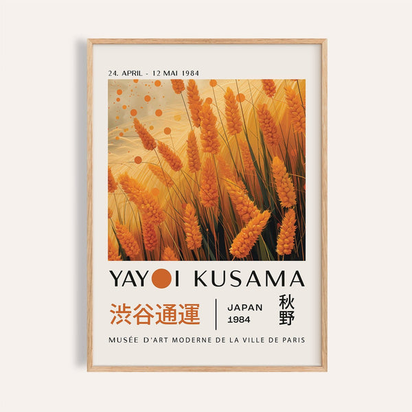 Autumnal wall art with golden wheat field for cozy living room decor