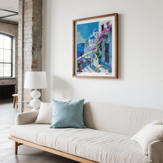 Minimalist Santorini Wall Art Prints for modern decor