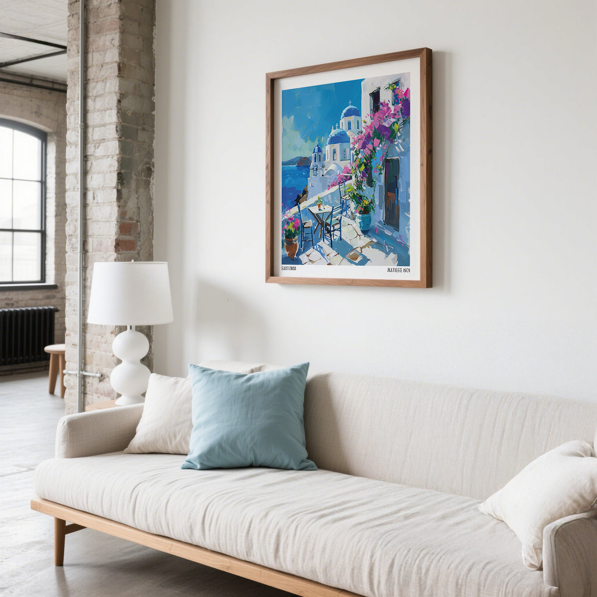 Minimalist Santorini Wall Art Prints for modern decor
