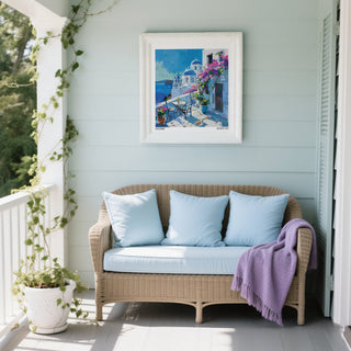 Greek-inspired Santorini Wall Art Prints for outdoor wall