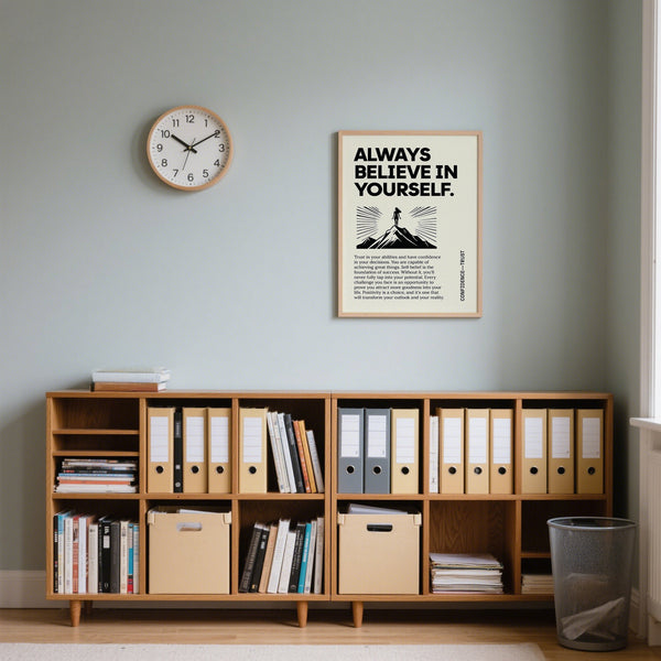 Believe in Yourself poster with a sleek, modern design